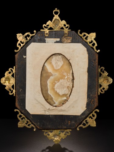 Painting On Agate Of The Annunciation To The Shepherds, Circa 1630 - Religious Antiques Style 