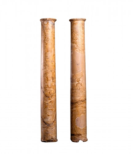 Paire de colonnes pietra paesina italiennes, Italie 19e siècle