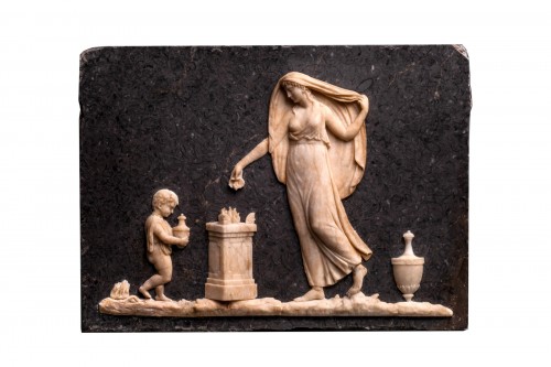 Italian Neoclassical Marble Bas-relief Plaque 