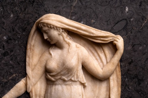 Bas-relief Néoclassique en Marbre Italie 19e siècle - Sculpture Style 