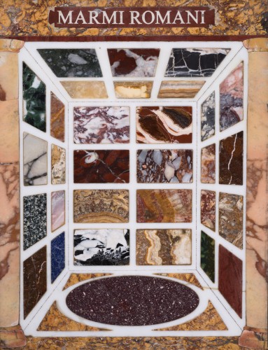 Italian Pietra Dura &#039;Marmi Romani&#039; specimen marble plaque - Curiosities Style 