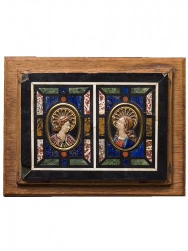 Pietra Dura Plaque with the Annunciation, Florence, early 18th Century