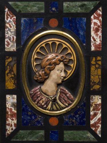 Pietra Dura Plaque with the Annunciation, Florence, early 18th Century - Decorative Objects Style 
