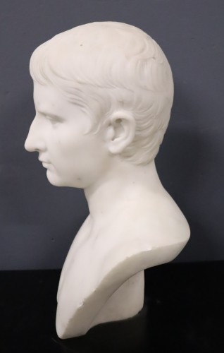 Buste italien du XIXe siècle de l'empereur Octave par Leone Clerici - Sculpture Style 