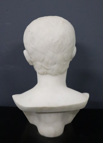 Buste italien du XIXe siècle de l'empereur Octave par Leone Clerici - Cavagnis Lacerenza
