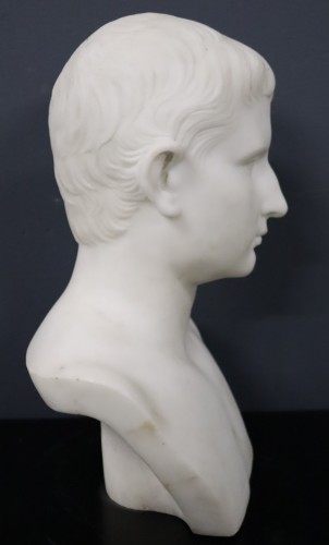 XIXe siècle - Buste italien du XIXe siècle de l'empereur Octave par Leone Clerici