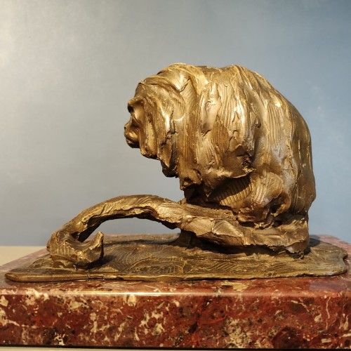 Marmouset Lion d'or - Guido Righetti (1875 - 1958) - Sculpture Style 