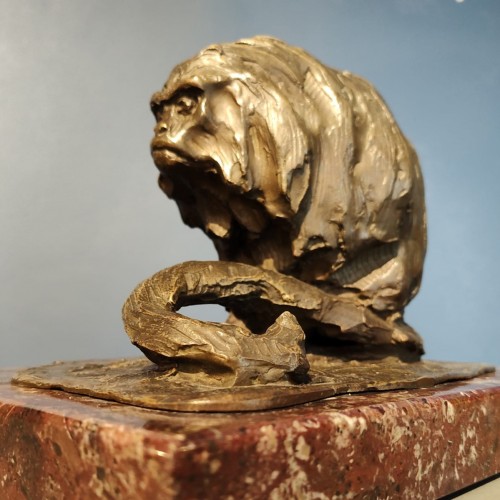 Sculpture Sculpture en Bronze - Marmouset Lion d'or - Guido Righetti (1875 - 1958)