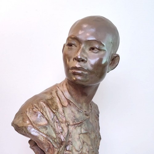 Sculpture Sculpture en Bronze - Jean-Baptiste Carpeaux d'après - Le chinois N°1 étude pour l'Asie, 1868
