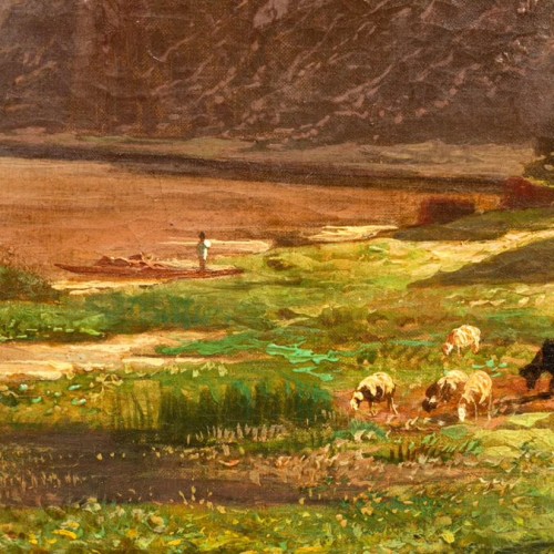 Antiquités - Au bord de la Meuse près de Waulsort par François Roffiaen (1820-1898)