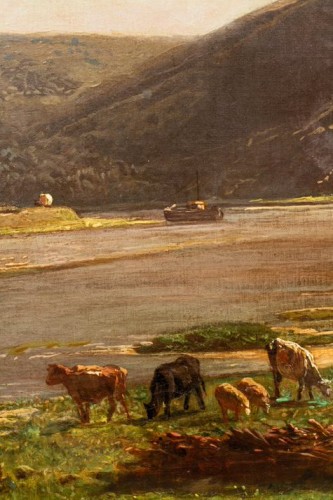 Antiquités - On the banks of the Meuse near Waulsort by François Roffiaen (1820-1898)