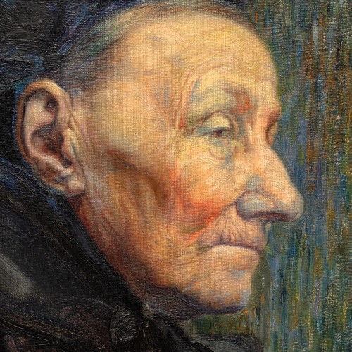 19th century - Edmond de Maertelaere (1876 - 1938) Old woman, Pont Aven