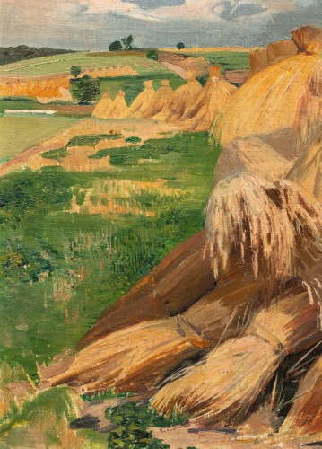 XXe siècle - Paysage à Nafraiture par Léon Frederic (1856 - 1940)