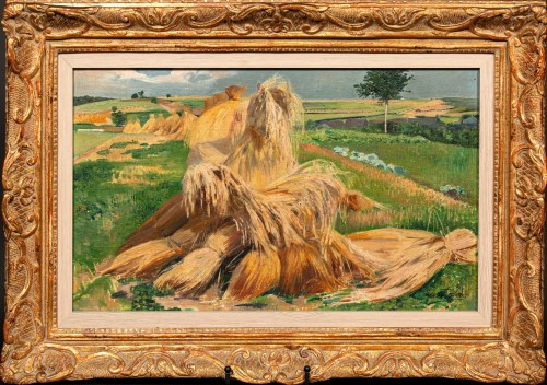 Antiquités - Paysage à Nafraiture par Léon Frederic (1856 - 1940)