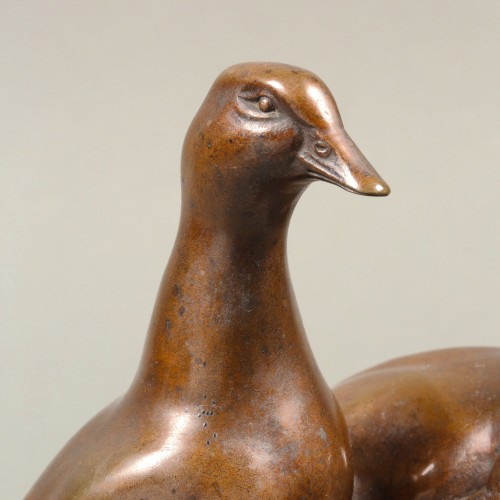 Sculpture Sculpture en Bronze - Couple de canards - Carl August Brasch (1866-1938)