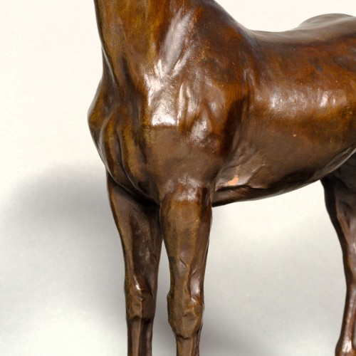 Sculpture Sculpture en Bronze - Jument, cheval de chasse - Josuë Dupon (1864-1935)
