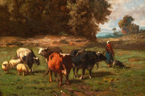Bergère à l'orée de la forêt par Louis Robbe (1806-1887)