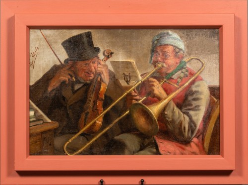 Tableaux et dessins Tableaux XIXe siècle - Un concert cacophonique , Léon Herbo (1850 - 1907)