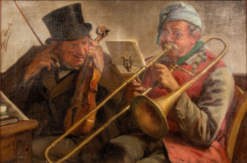 XIXe siècle - Un concert cacophonique , Léon Herbo (1850 - 1907)