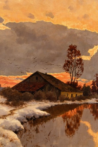 Paysage hivernale de Carl Schaette (1884 - 1951 - 