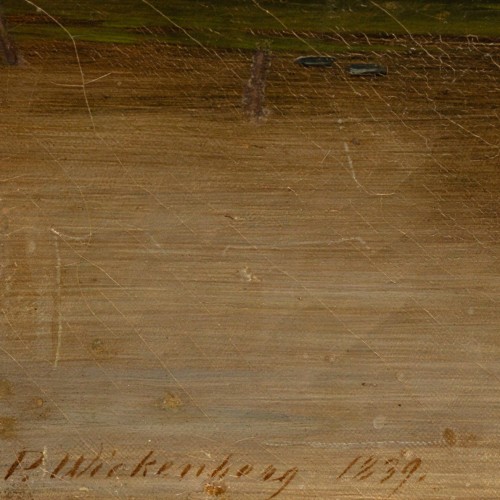 Paysage fluvial au moulin, 1839 - Per Wickenberg (1812 - 1846) - Tableaux et dessins Style 