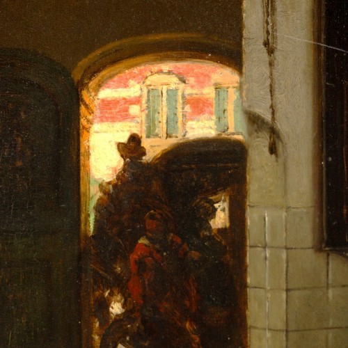 L'adieu, huile sur panneau de Johannes Stroebel (1821-1905) - Chastelain & Butes