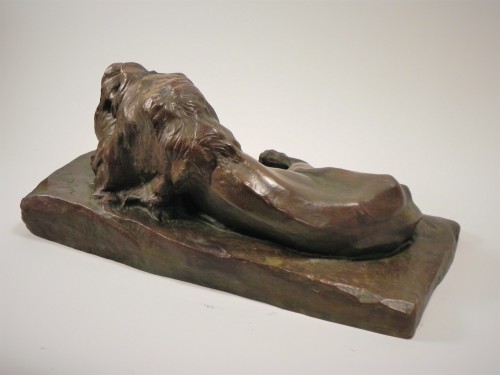 Josuë DUPON (1864-1935) Lying Lion Bronze (ca 1908)  - 