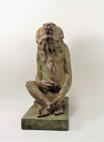 Babouin assis, bronze d’après Akop GURDJAN (1881-1948)  - Sculpture Style 