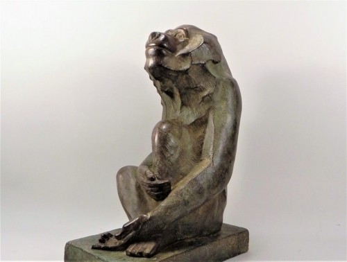 Sculpture Sculpture en Bronze - Babouin assis, bronze d’après Akop GURDJAN (1881-1948) 