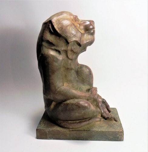 XIXe siècle - Babouin assis, bronze d’après Akop GURDJAN (1881-1948) 