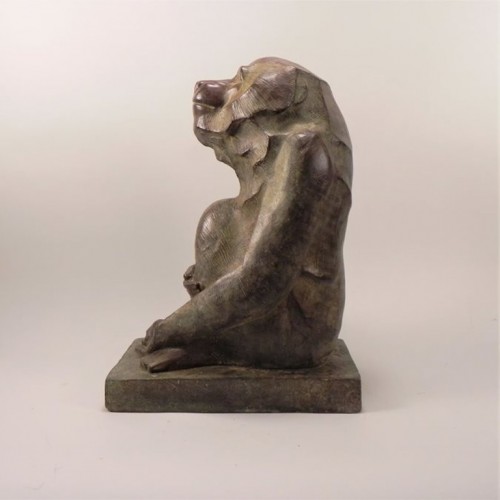 Antiquités - Babouin assis, bronze d’après Akop GURDJAN (1881-1948) 