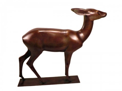 Wilhelm KRIEGER (A)(1877-1945) Deer.Ca1920 Bronze 