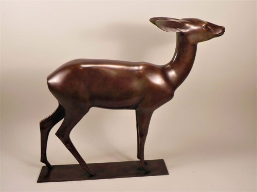 Sculpture  - Wilhelm KRIEGER (A)(1877-1945) Deer.Ca1920 Bronze 