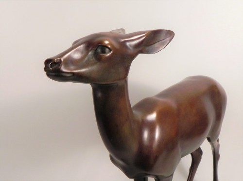 Wilhelm KRIEGER (A)(1877-1945) Deer.Ca1920 Bronze  - 