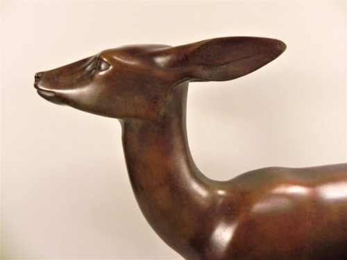  - Wilhelm KRIEGER (A)(1877-1945) Deer.Ca1920 Bronze 