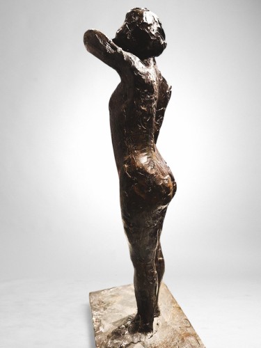 Dancer fastening the shoulder strap of her bodice – Edgar Degas, bronze cas - Sculpture Style 