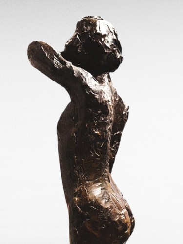 Sculpture  - Dancer fastening the shoulder strap of her bodice – Edgar Degas, bronze cas