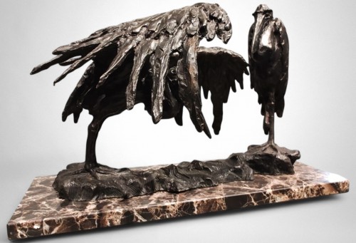Sculpture Sculpture en Bronze - Deux Marabouts africains (1914) - Guido Righetti (1875–1958)
