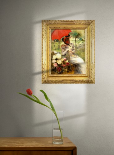 Antiquités - La parasol rouge par Edgard de St-Pierre de Montzaigle (1867–1930)