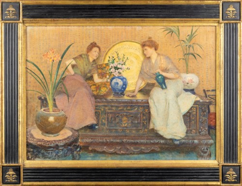 Whispers and Porcelain by Hector Caffieri (1847–1932)