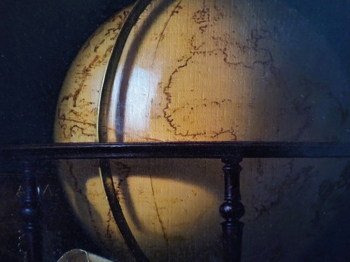  Still Life with Globe, Books and Telescope,by Jean Grimal (1942–1998) - 
