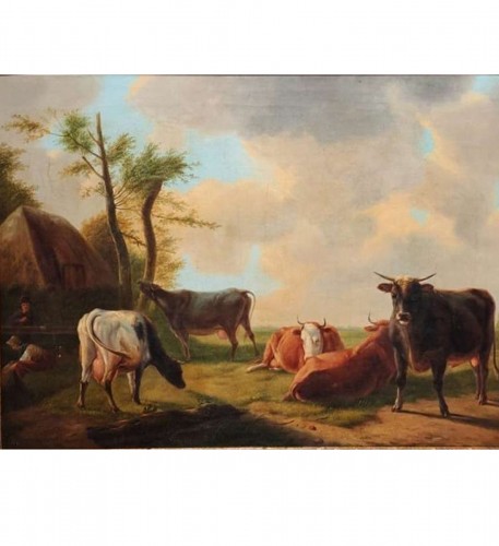 Vaches dans le pré - Eugène Verboeckhoven (1798-1881)