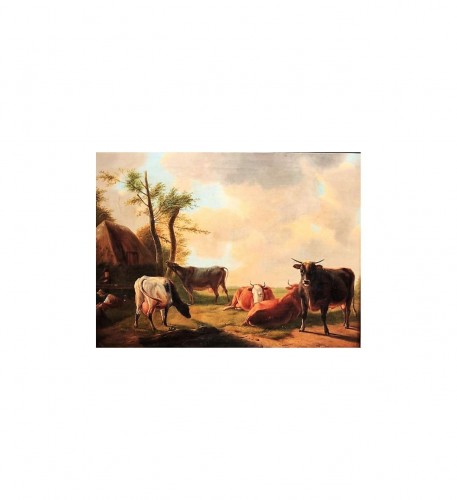 Tableaux et dessins Tableaux XIXe siècle - Vaches dans le pré - Eugène Verboeckhoven (1798-1881)