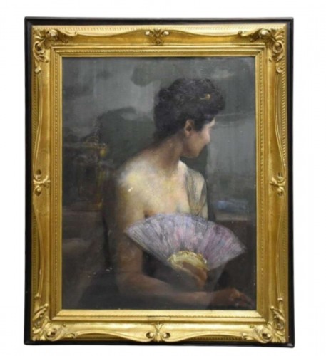 Anita With A Fan - Luigi Brignoli (1881-1952)
