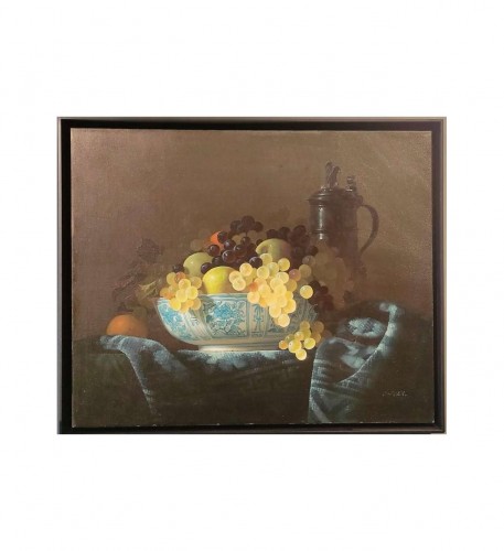 Nature morte avec une coupe chinoise - Jean Grimal (1942-1998) - Tableaux et dessins Style Art Déco