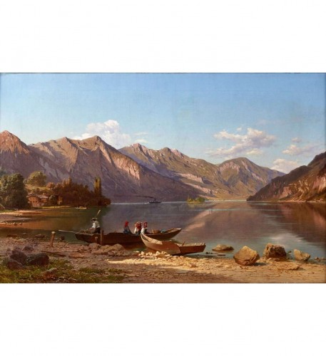 Roffiaen François (1820-1898) - Lac alpin - Tableaux et dessins Style Louis-Philippe