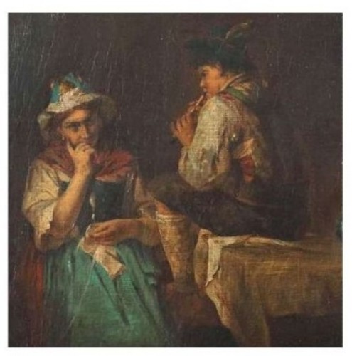Kurzbauer Eduard (1840 - 1879) - La sérénade - Tableaux et dessins Style Napoléon III