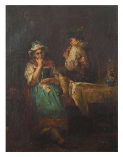 Tableaux et dessins Tableaux XIXe siècle - Kurzbauer Eduard (1840 - 1879) - La sérénade