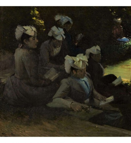 Tableaux et dessins Tableaux XIXe siècle - Hippolyte Fournier (1853-1926) - La promenade du dimanche