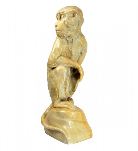Yellow marble Monkey, Italy 1st half of the 19th century